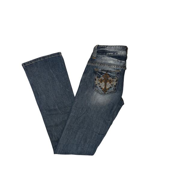 Guess Daredevil Y2K low rise bootcut jeans women’s size 26 - Picture 9 of 11